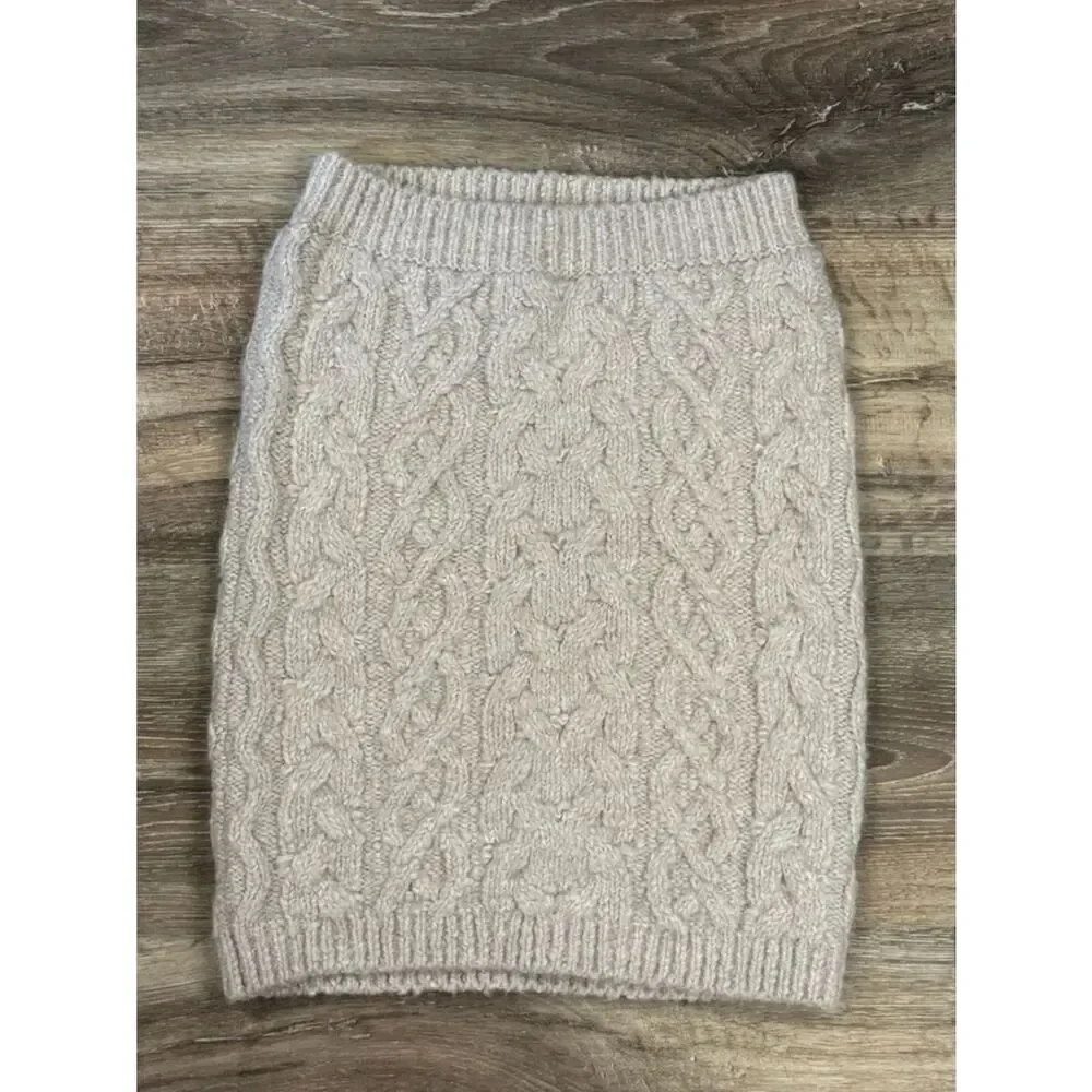 Free People Tan Cable Knit Mini Skirt Women’s Small